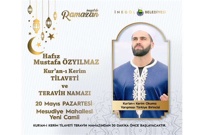 Türkiye 1 .si Hfz. Mustafa ÖZYILMAZ Kur'an-ı Kerim Tilaveti ve Teravih Namazı 